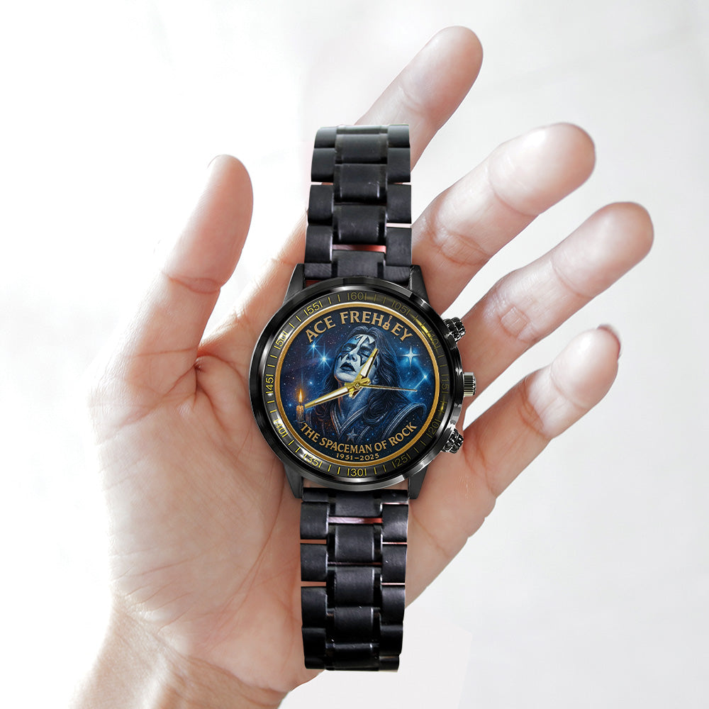 KISS x Ace Frehley Black Stainless Steel Watch - MAITM13472