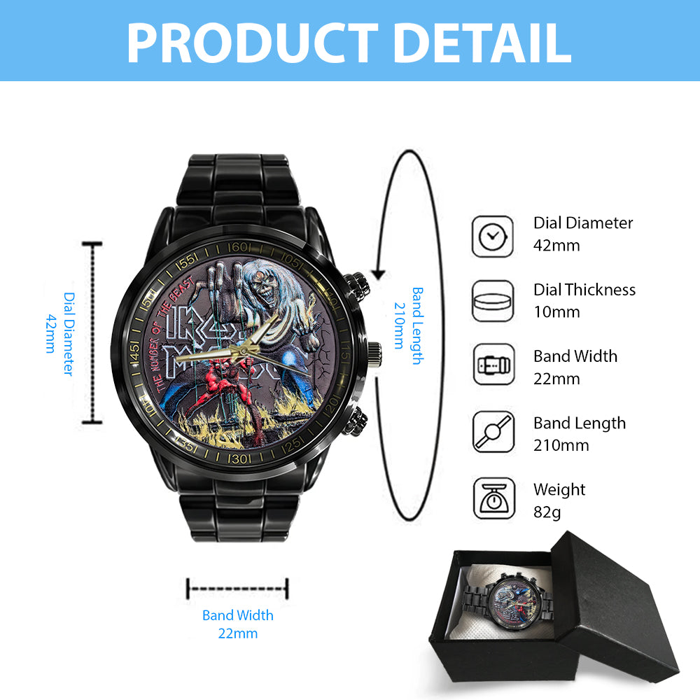 Iron Maiden Black Stainless Steel Watch - MAITM 11248