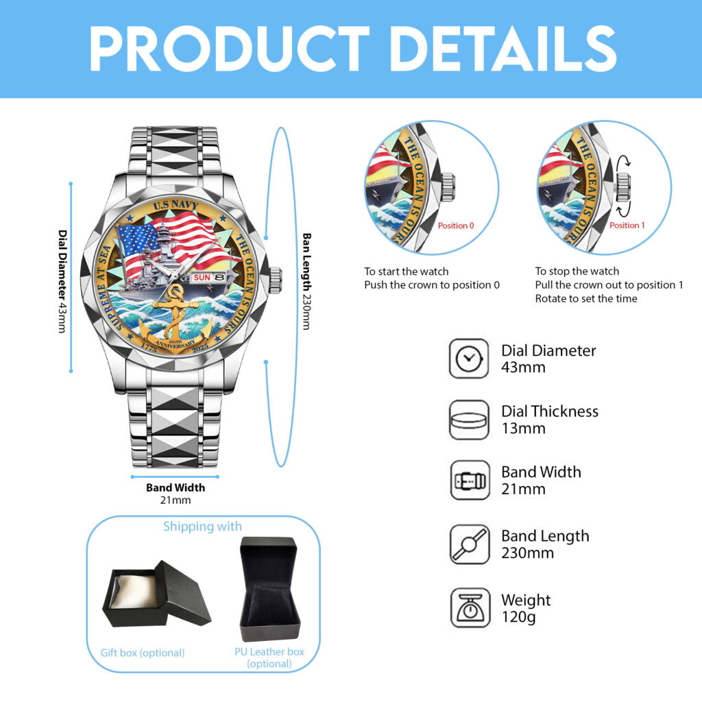 US Navy Alloy Luxury Quartz Watch - MAITM 12193