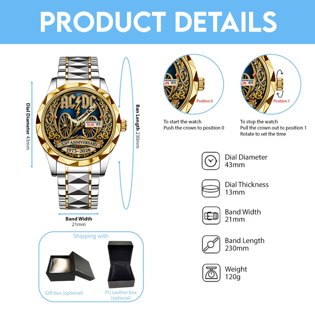 AC/DC 53rd Anniversary Alloy Luxury Quartz Watch - HOATT16760