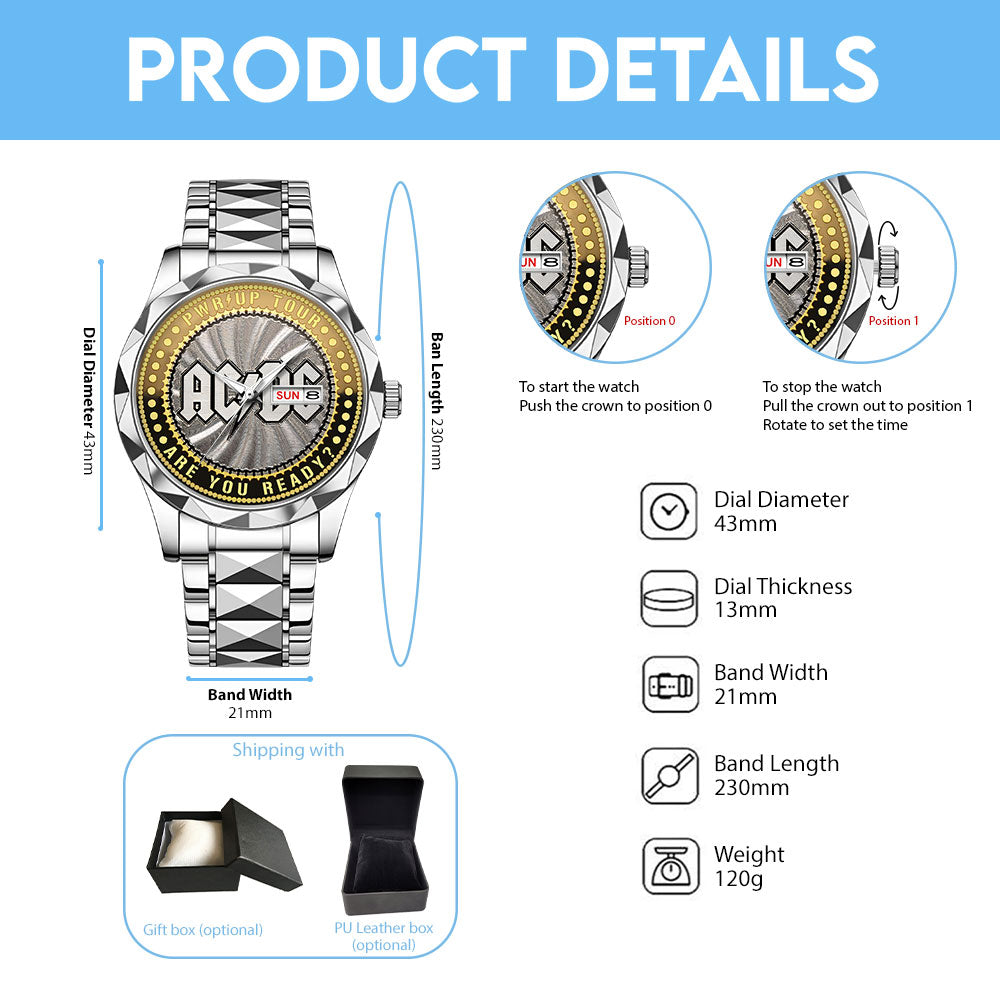 AC/DC Alloy Luxury Quartz Watch - MAITM 12100