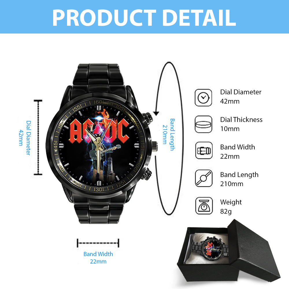 AC/DC Black Stainless Steel Watch - GNE 822
