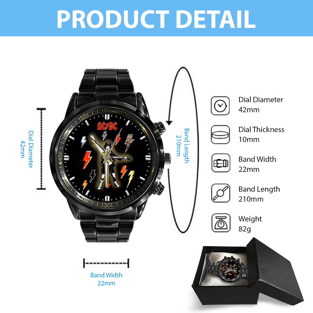 AC/DC Black Stainless Steel Watch - GNE 1301