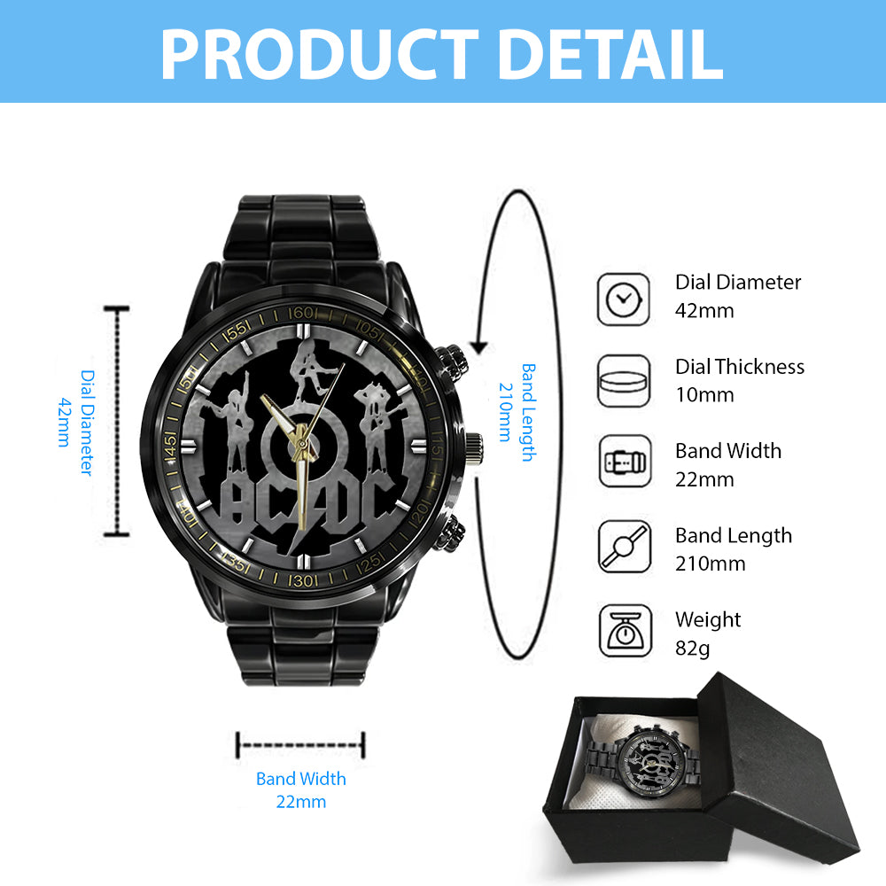 AC/DC Black Stainless Steel Watch - GNE 2191