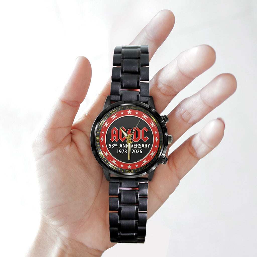 AC/DC 53rd Anniversary Black Stainless Steel Watch - TANTN21702