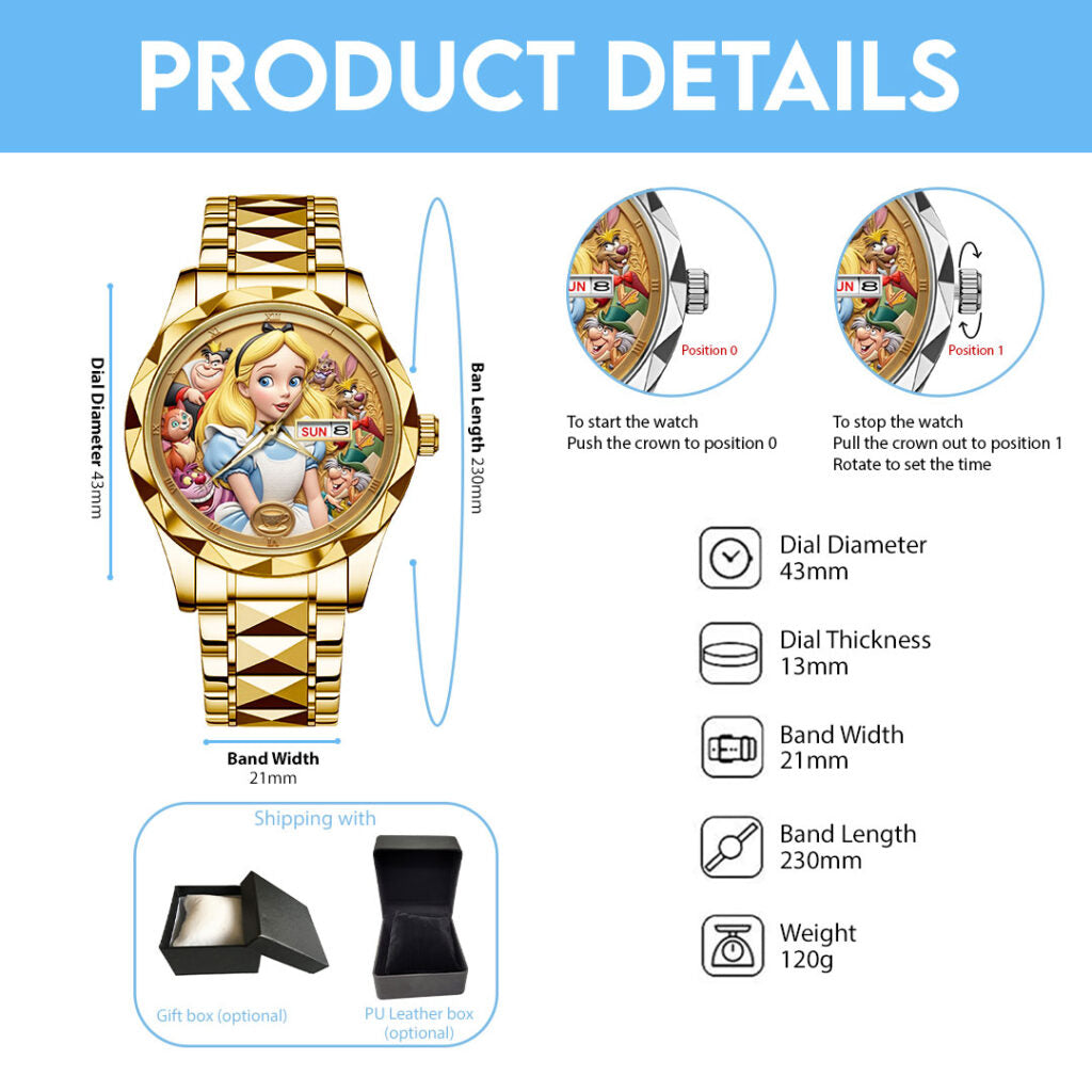 Alice in Wonderland Alloy Luxury Quartz Watch - TMTHU8008