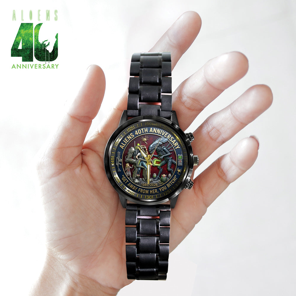Aliens 40th Anniversary Black Stainless Steel Watch - GNE5325
