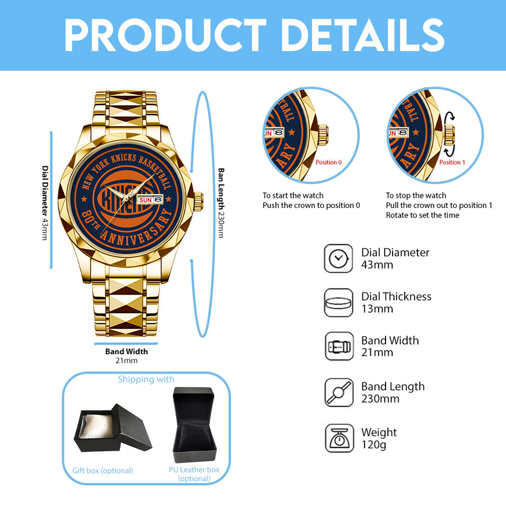 New York Knicks Logo 80th Anniversary 2026 Alloy Luxury Quartz Watch - GNE4637