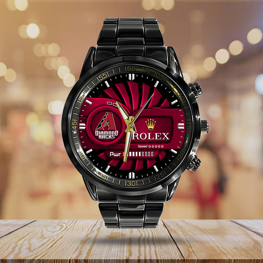 Arizona Diamondbacks Black Stainless Steel Watch - MAITM13423