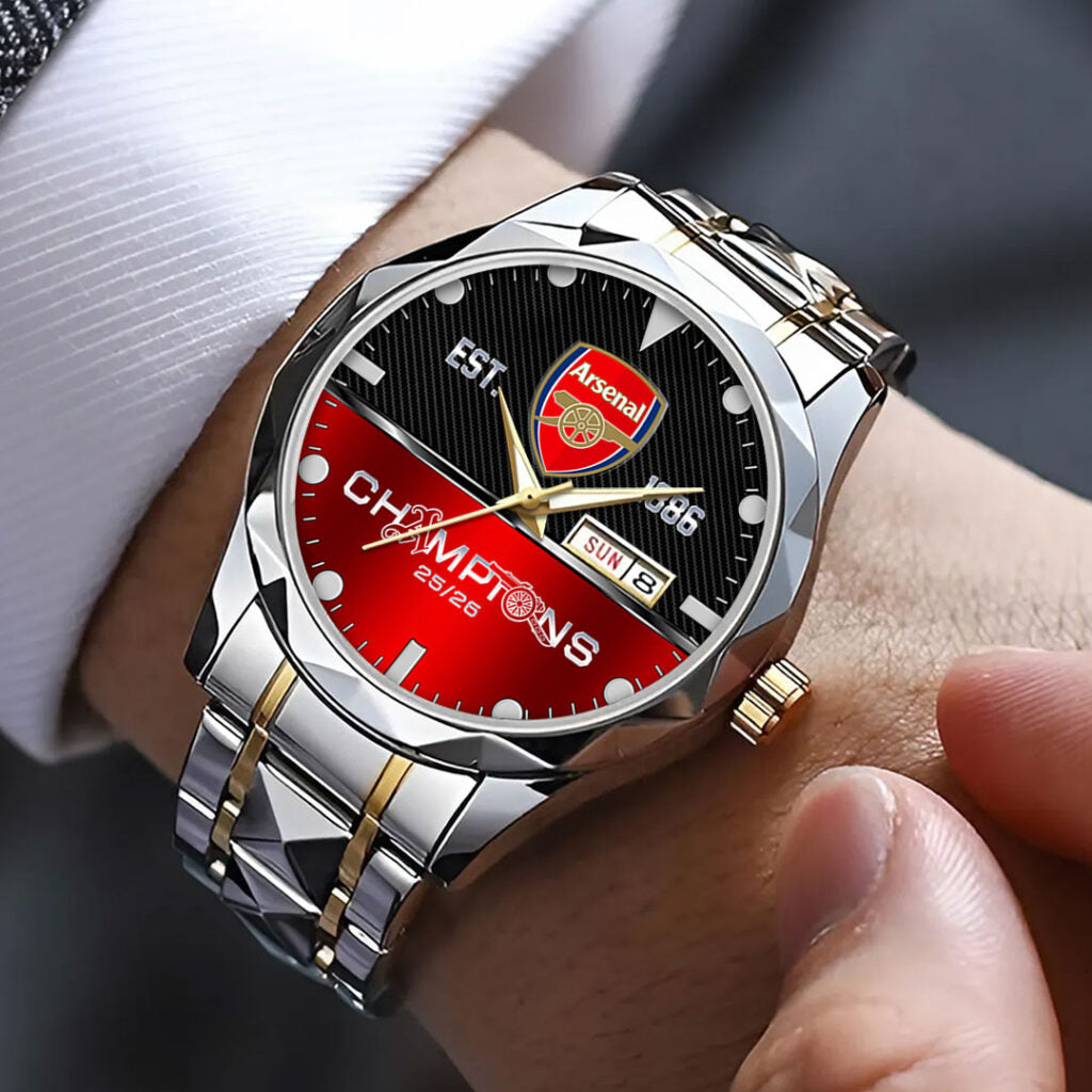 Arsenal FC Premier League Champions 25/26 Alloy Luxury Quartz Watch - HOATT18603