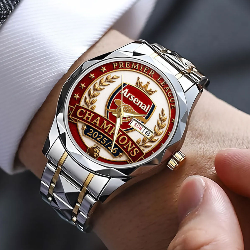 Arsenal FC Premier League Champions 25/26 Alloy Luxury Quartz Watch - TANTN23118