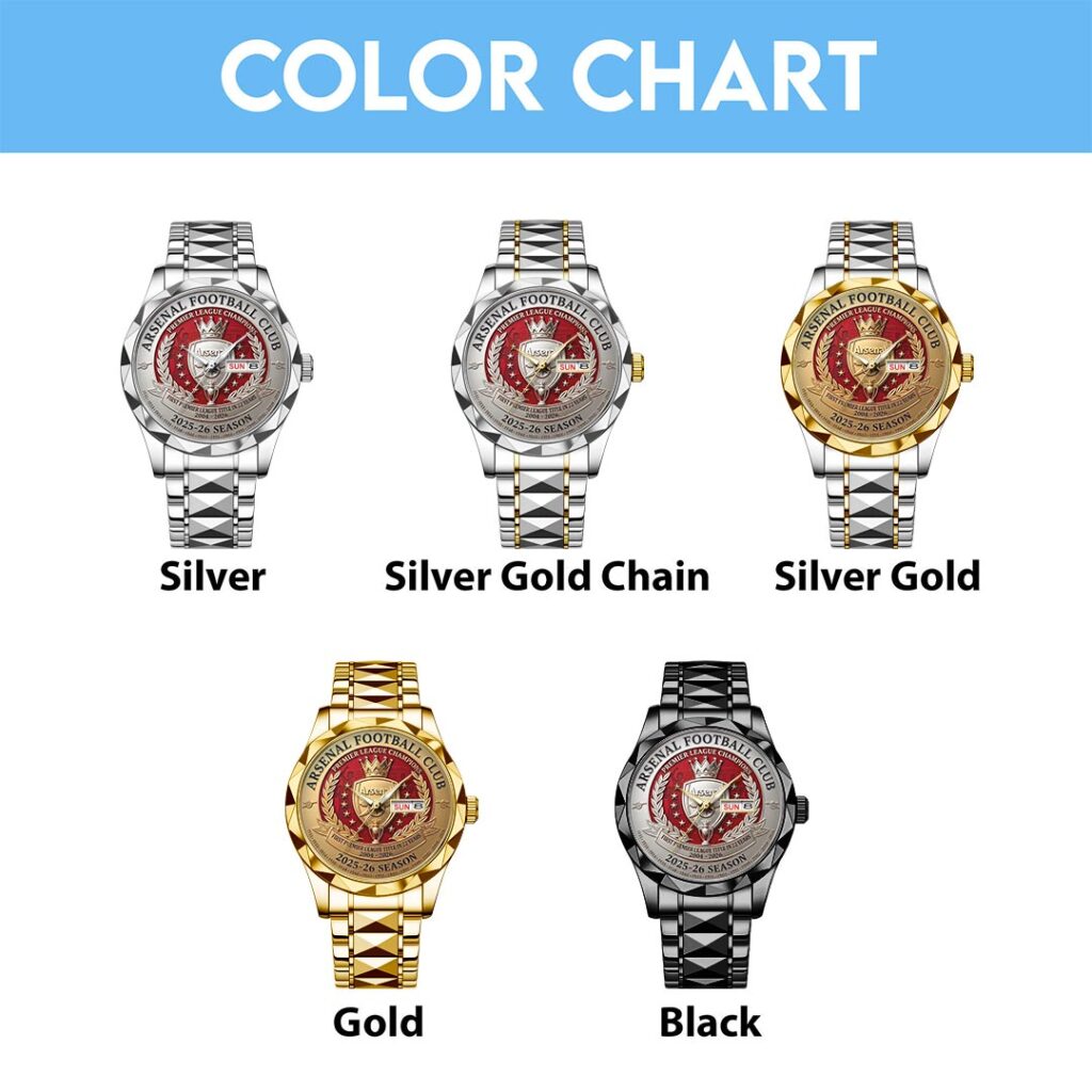 Arsenal FC Premier League Champions 25/26 Alloy Luxury Quartz Watch - HOATT18143