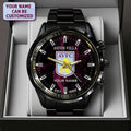 Personalized Aston Villa FC Black Stainless Steel Watch - TANTN23560