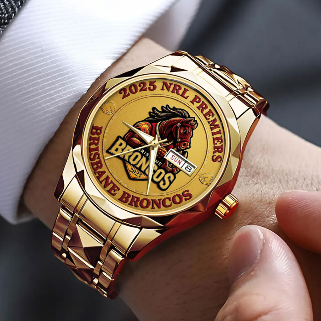 Brisbane Broncos 2025 NRL Premiers Alloy Luxury Quartz Watch - TMTHU1471
