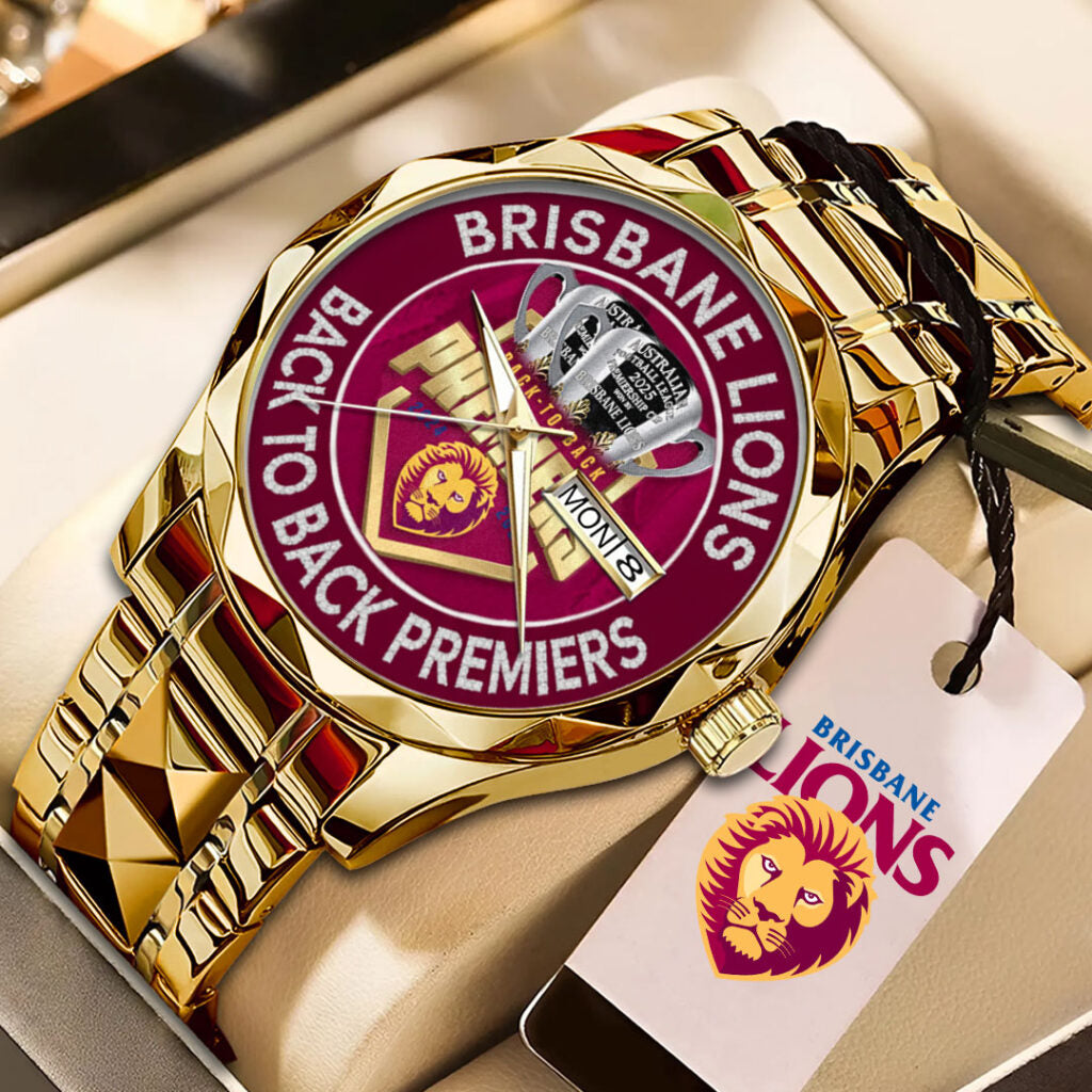 Brisbane Lions Back To Back Premiers Alloy Luxury Quartz Watch - TMTHU1759