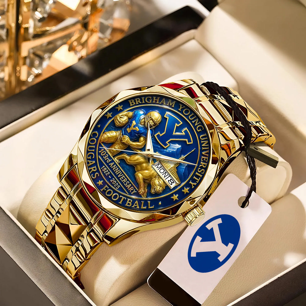 BYU Cougars Football Alloy Luxury Quartz Watch - TANTN17947