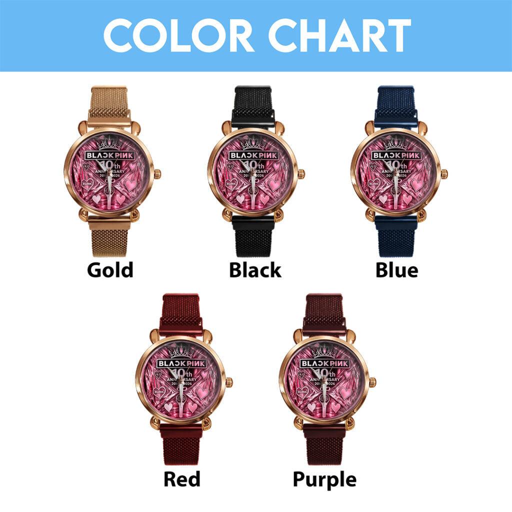 Blackpink 10th Anniversary Mesh Strap Quartz Watch - HOATT16626