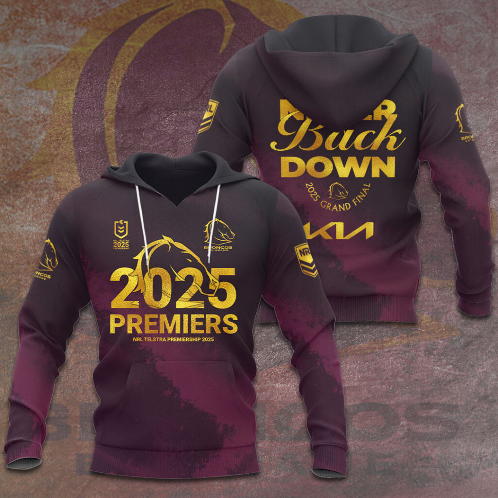 Brisbane Broncos 2025 NRL Premiers 3D Apparel – HOATT13834