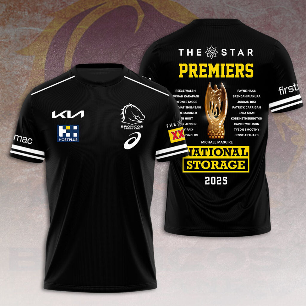 Brisbane Broncos 2025 NRL Premiers 3D Apparel – HOATT13905