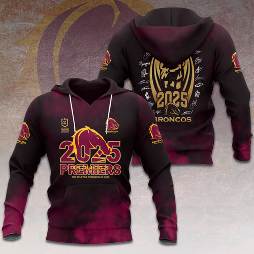 Brisbane Broncos 2025 NRL Premiers 3D Apparel – HOATT13593