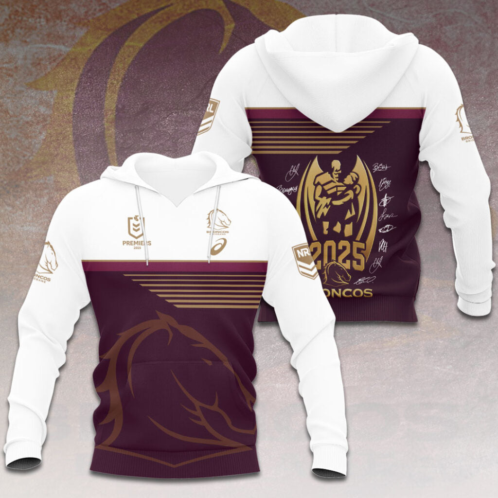 Brisbane Broncos 2025 NRL Premiers 3D Apparel – HOATT13639