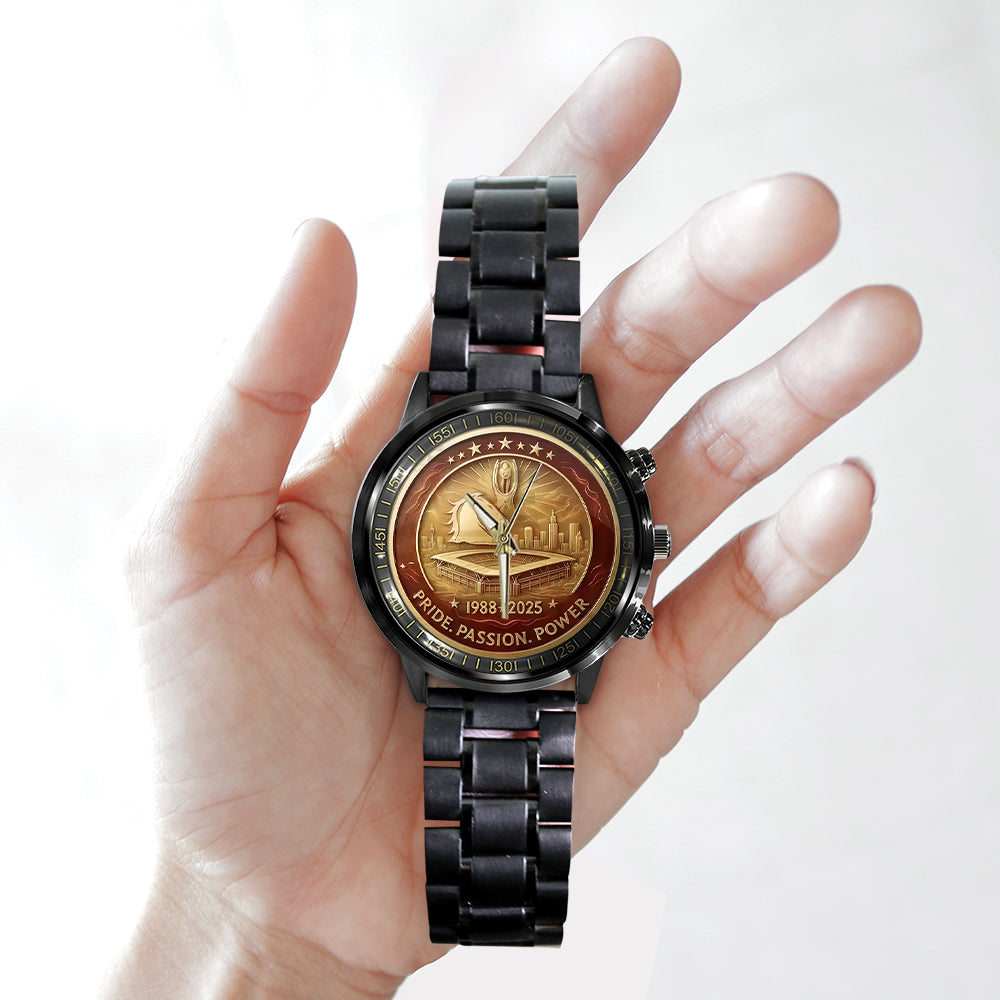 Brisbane Broncos 2025 Premiership Black Stainless Steel Watch - TANTN17611