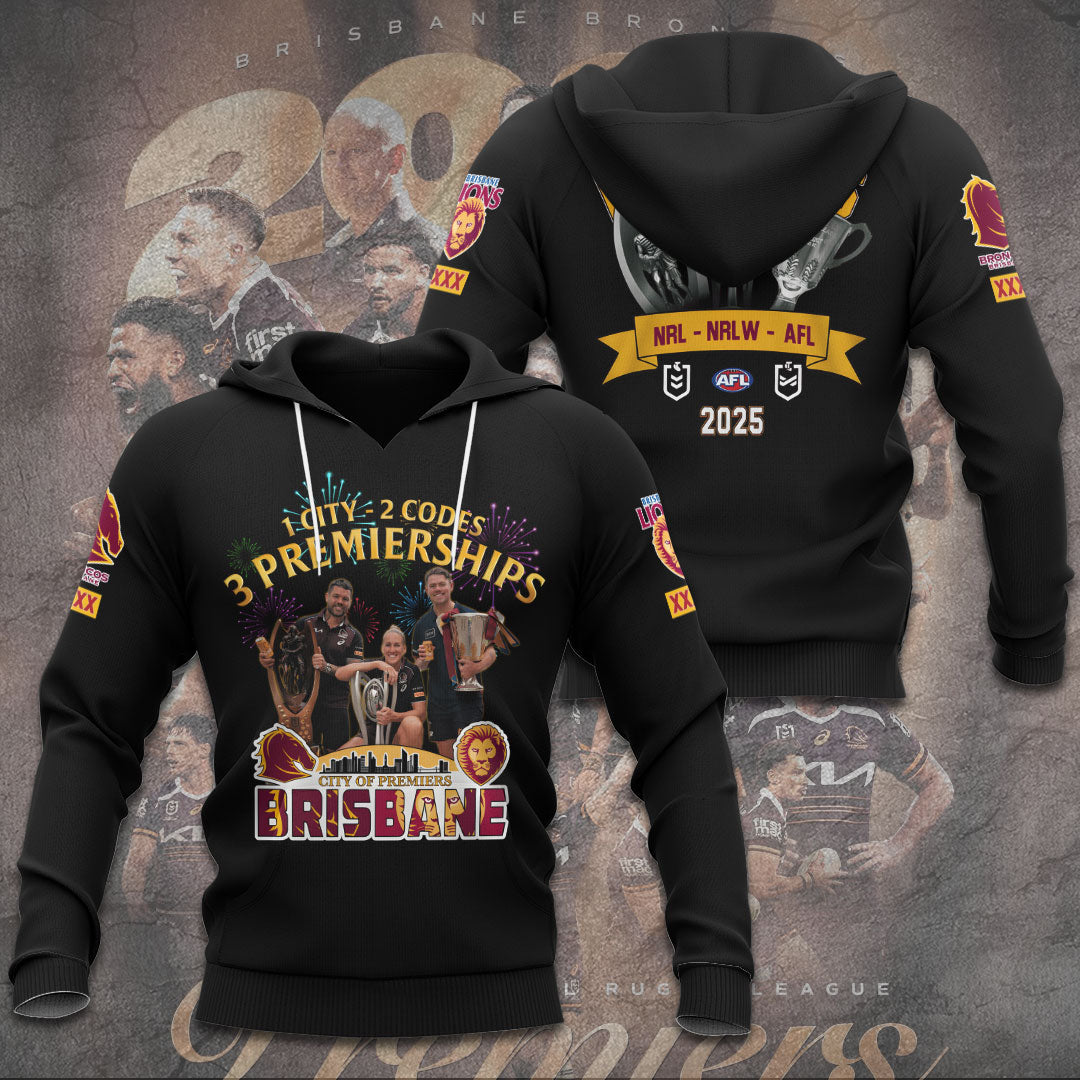 Brisbane Broncos x Brisbane Lions Premiers 2025 3D Apparel – TANTN17467