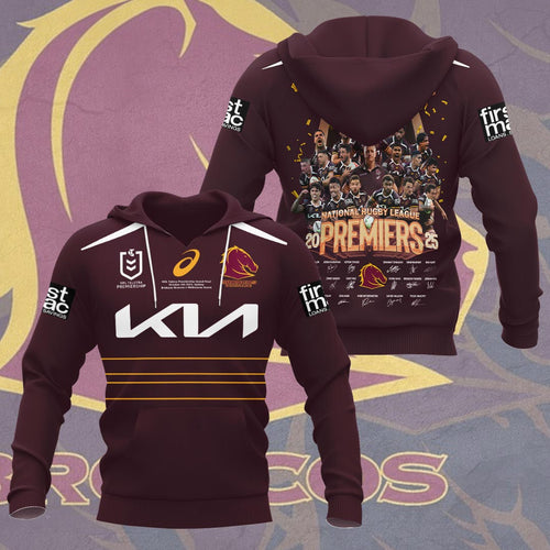 Brisbane Broncos 2025 NRL Premiers 3D Apparel – HOATT13594