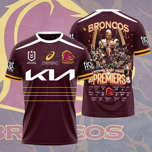 Brisbane Broncos 2025 NRL Premiers 3D Apparel – HOATT13594