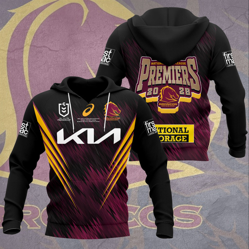 Brisbane Broncos 2025 NRL Premiers 3D Apparel – HOATT13625