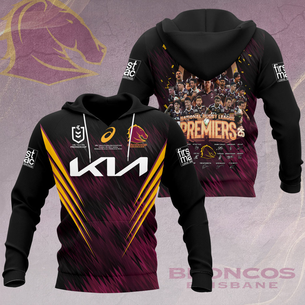 Brisbane Broncos 2025 NRL Premiers 3D Apparel – HOATT14359
