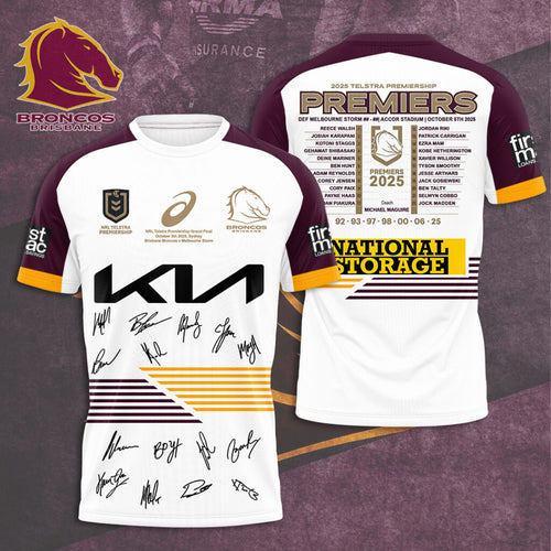 Brisbane Broncos 2025 NRL Premiers 3D Apparel – HOATT13623