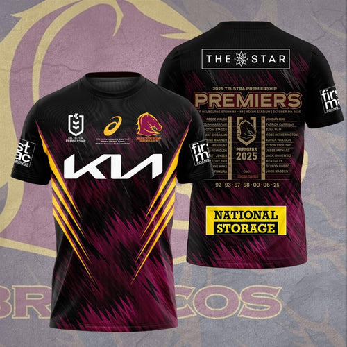 Brisbane Broncos 2025 NRL Premiers 3D Apparel – HOATT13699