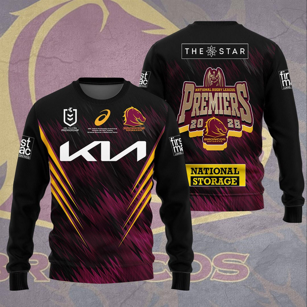 Brisbane Broncos 2025 NRL Premiers 3D Apparel – HOATT13625