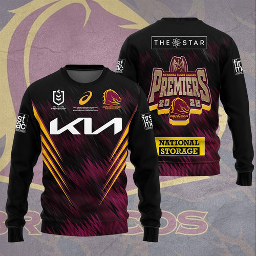 Brisbane Broncos 2025 NRL Premiers 3D Apparel – HOATT13625
