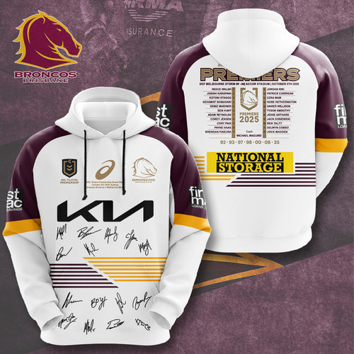 Brisbane Broncos 2025 NRL Premiers 3D Apparel – HOATT13623