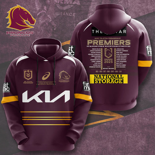 Brisbane Broncos 2025 NRL Premiers 3D Apparel – HOATT13702