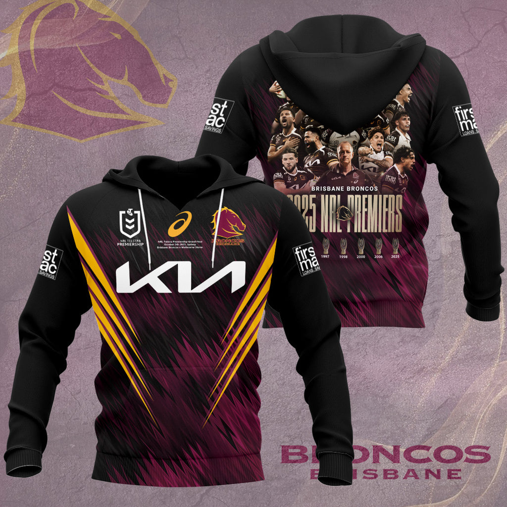 Brisbane Broncos 2025 NRL Premiers 3D Apparel – HOATT14488
