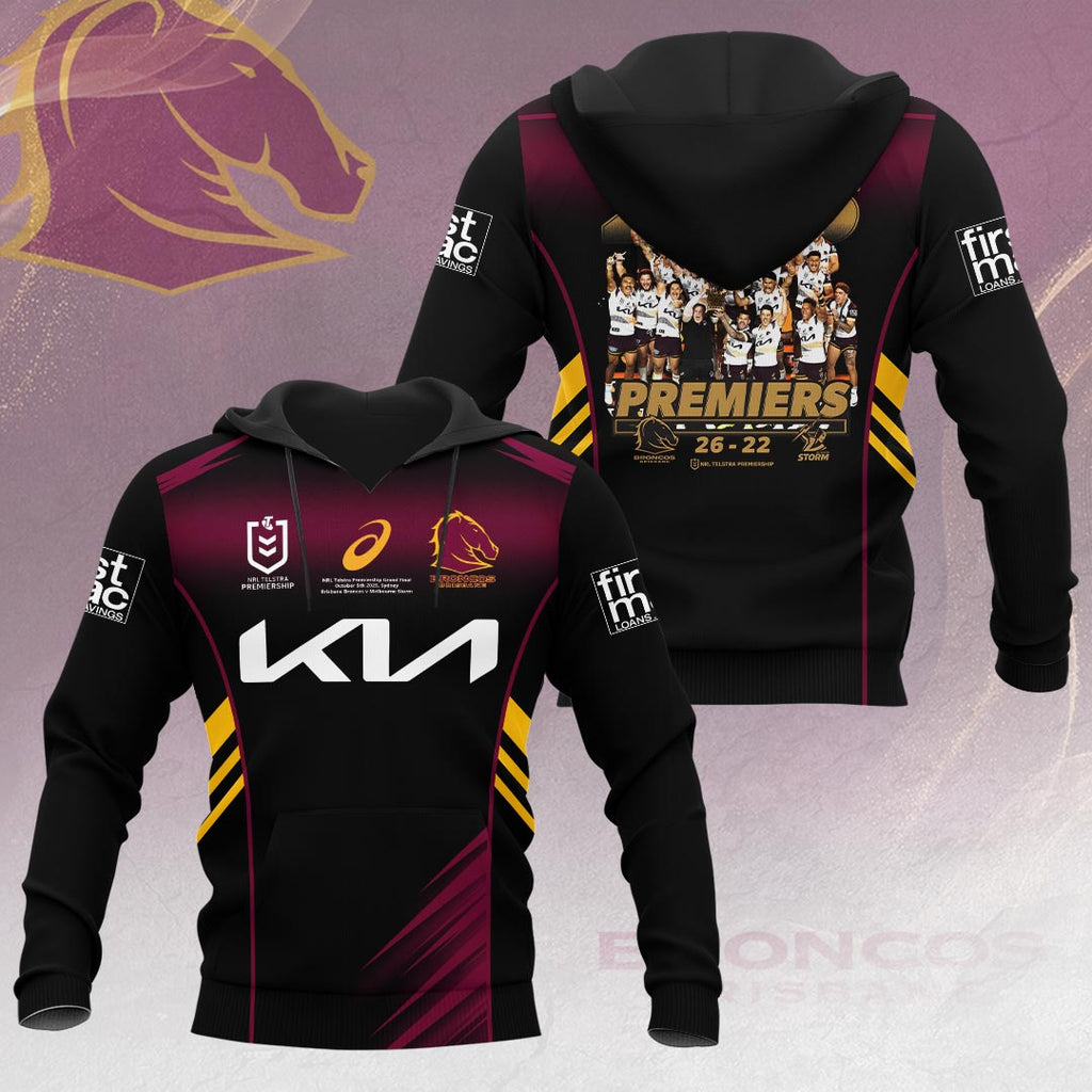 Brisbane Broncos 2025 NRL Premiers 3D Apparel – HOATT14492