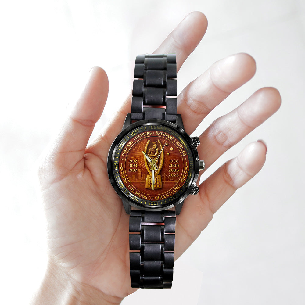 Brisbane Broncos 37th Anniversary 2025 Black Stainless Steel Watch - TANTN17810