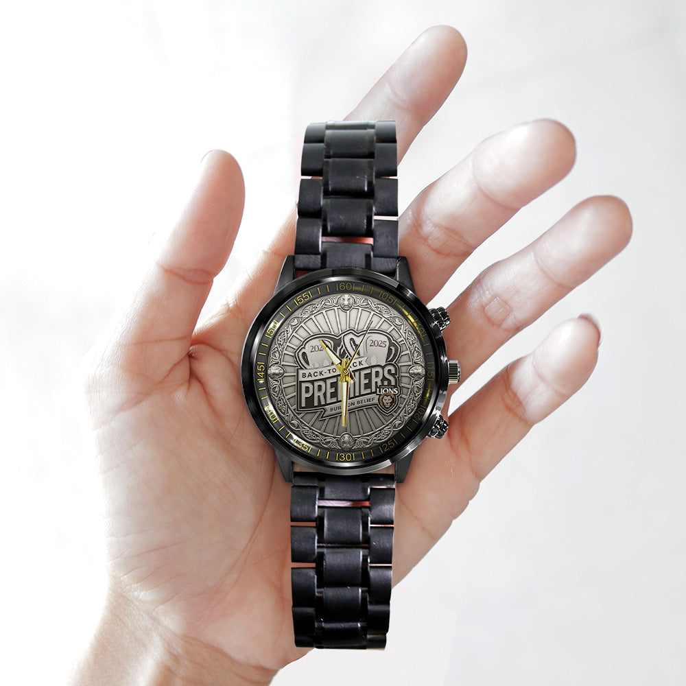 Brisbane Lions Premiers 2025 Black Stainless Steel Watch - TANTN17422