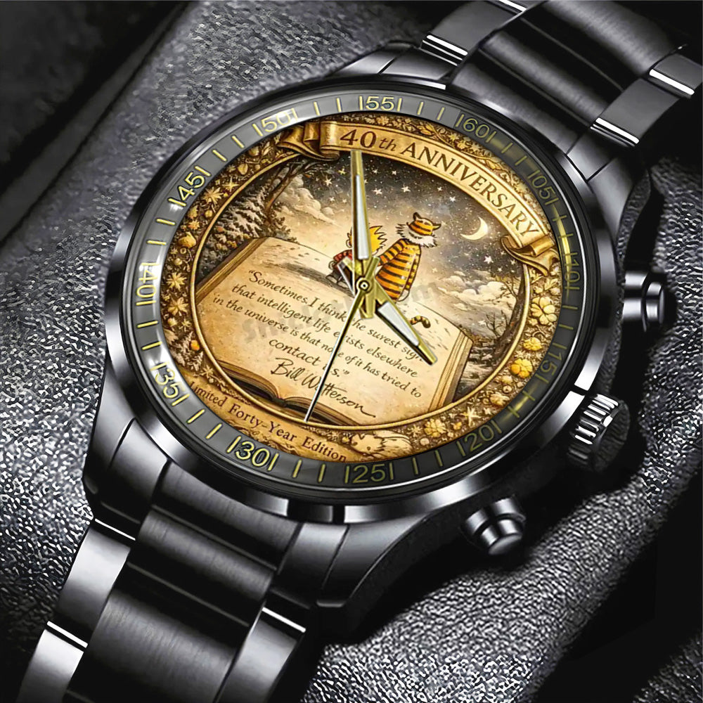 Calvin & Hobbes 40th Anniversary Black Stainless Steel Watch - TANTN20180