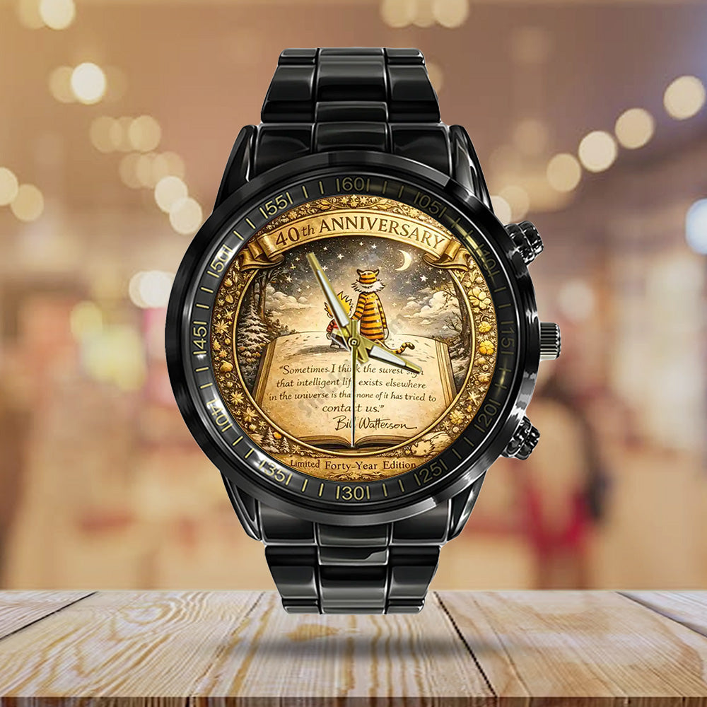 Calvin & Hobbes 40th Anniversary Black Stainless Steel Watch - TANTN20180