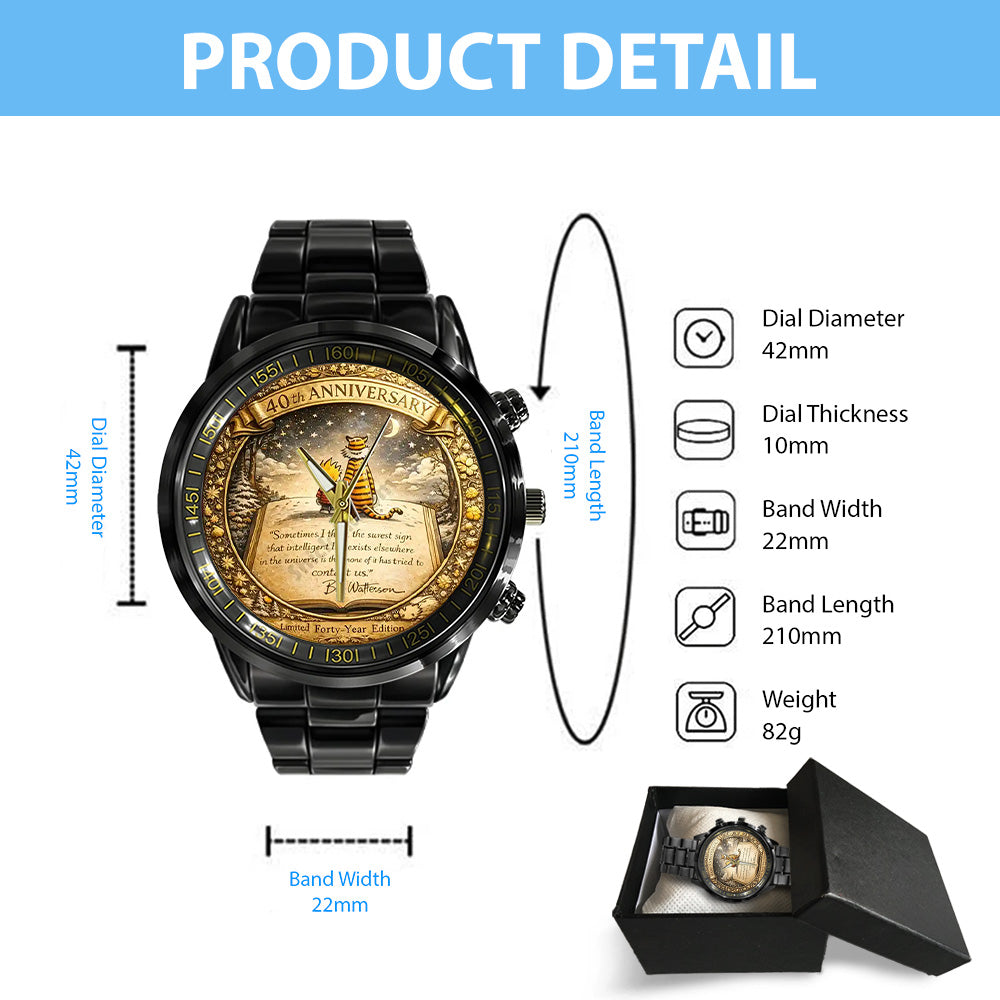 Calvin & Hobbes 40th Anniversary Black Stainless Steel Watch - TANTN20180