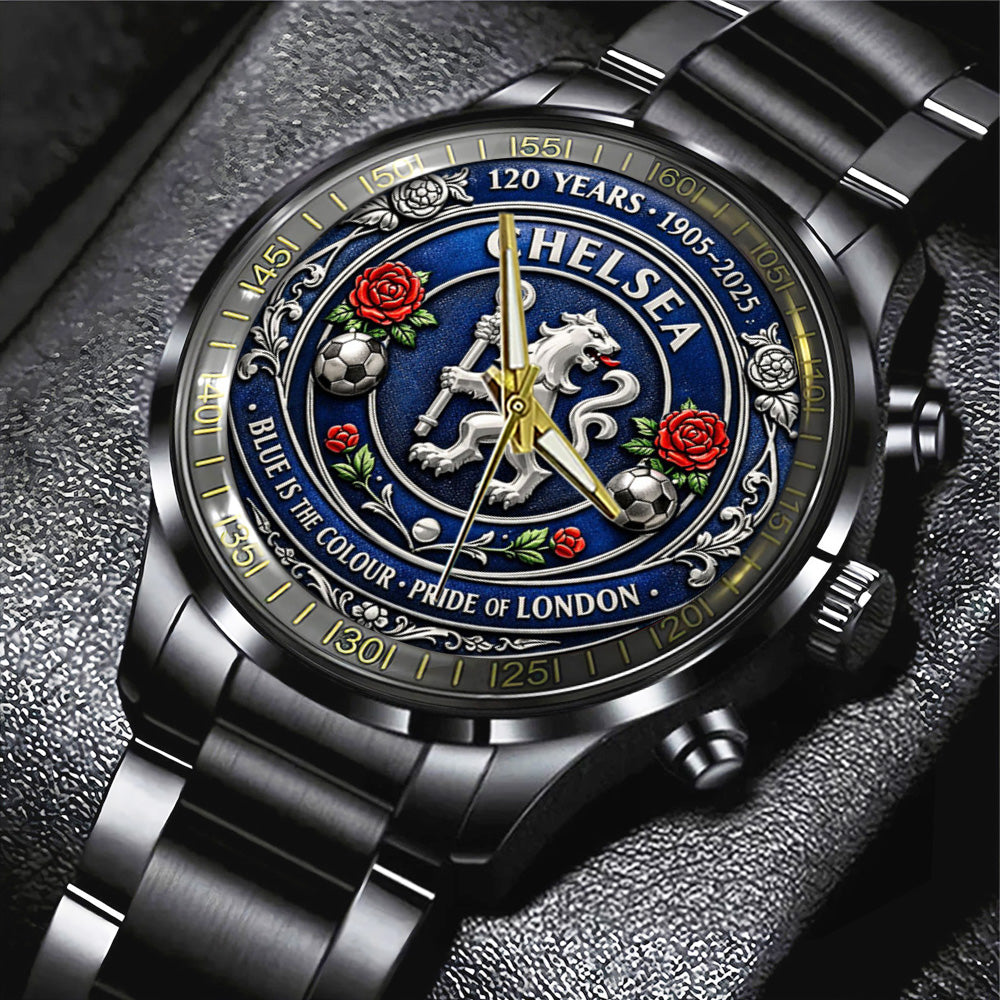 Chelsea FC 120th Anniversary Black Stainless Steel Watch - TANTN20238
