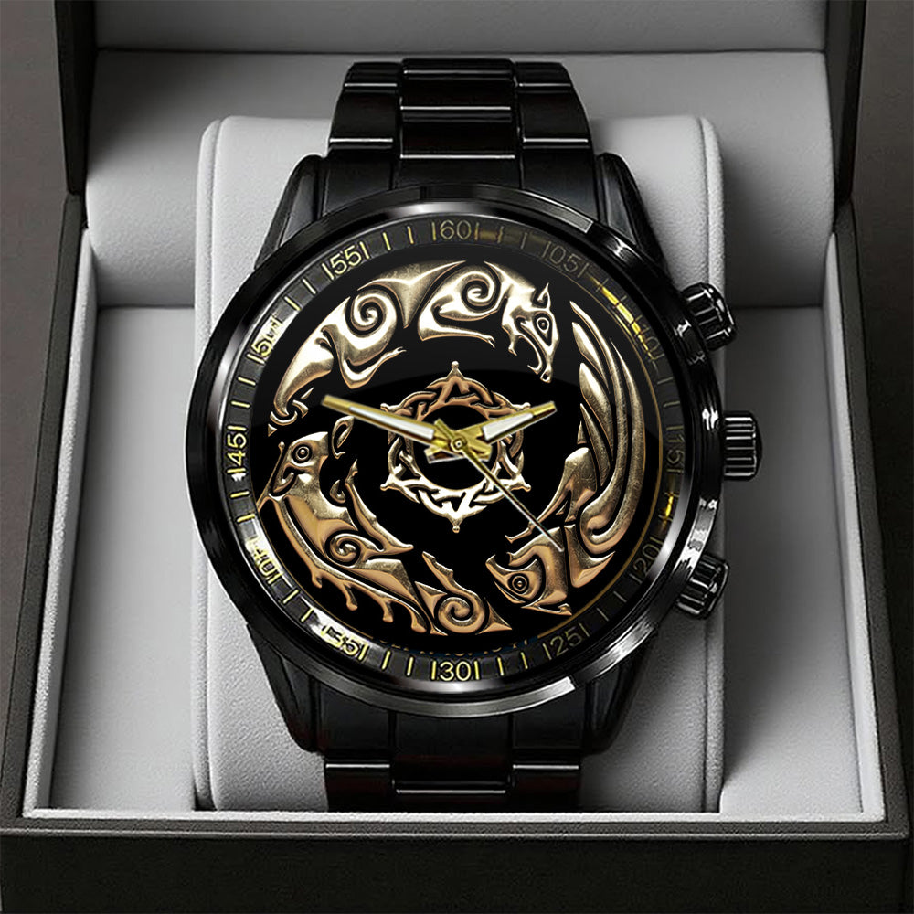 Crimson Desert Black Stainless Steel Watch - GNE5656