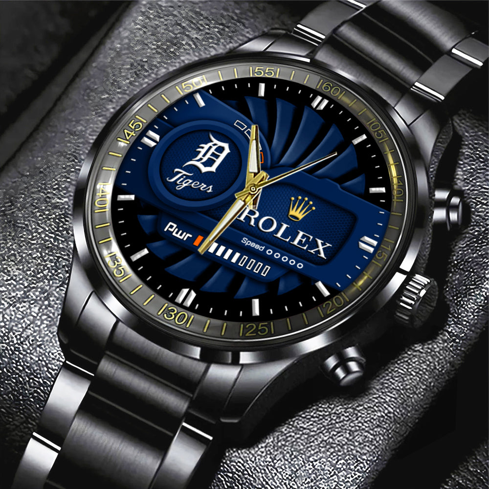 Detroit Tigers Black Stainless Steel Watch - MAITM13432