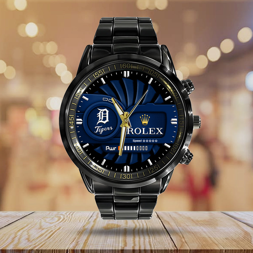 Detroit Tigers Black Stainless Steel Watch - MAITM13432