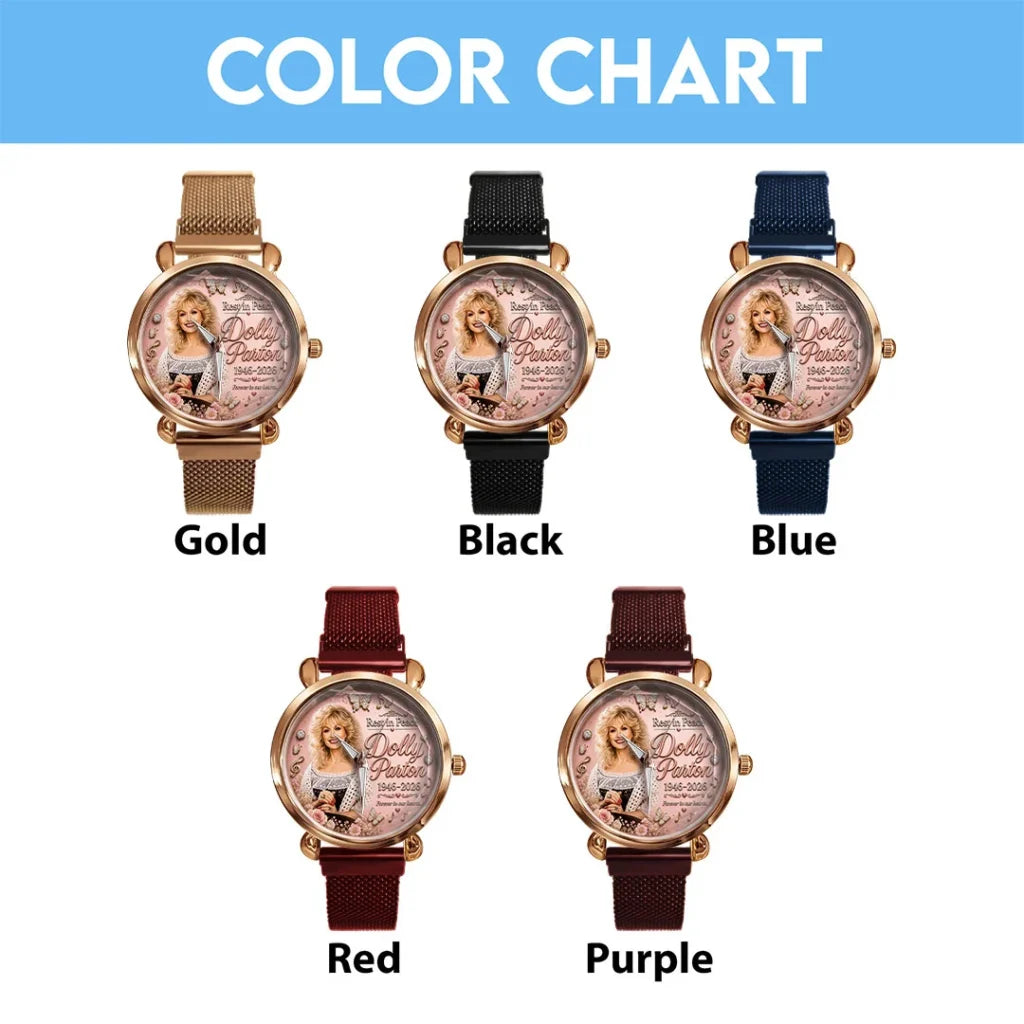 Dolly Parton Mesh Strap Quartz Watch - TMTHU8925