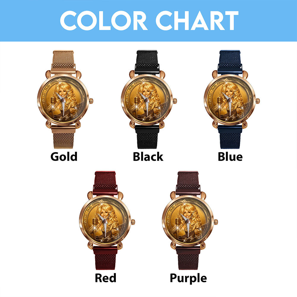 Dolly Parton Mesh Strap Quartz Watch - MAITM14696